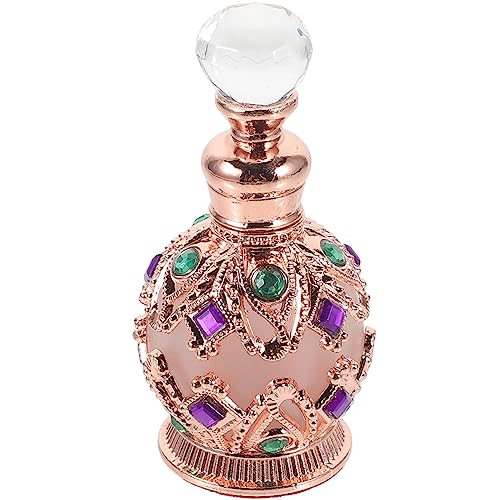 Empty Perfume Bottles Vintage Perfume Bottle, Empty Perfume Bottle Refillable Glass Bottle Vintage Empty Crystal Perfume Bottle Rose Gold Perfume Flask - Main Image