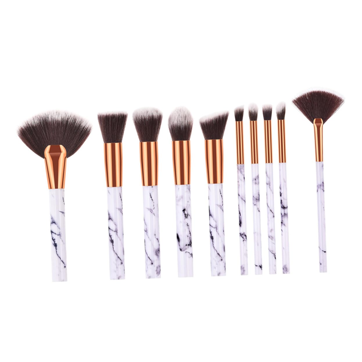 Beavorty 30stücke Teiliges Kosmetikpinselset Mit Marmor-design Nylonhaaren Für Gleichmäßigen Auftrag Für Make-up Und Blush Für Damen Und Mädchen Langlebige Qualität t