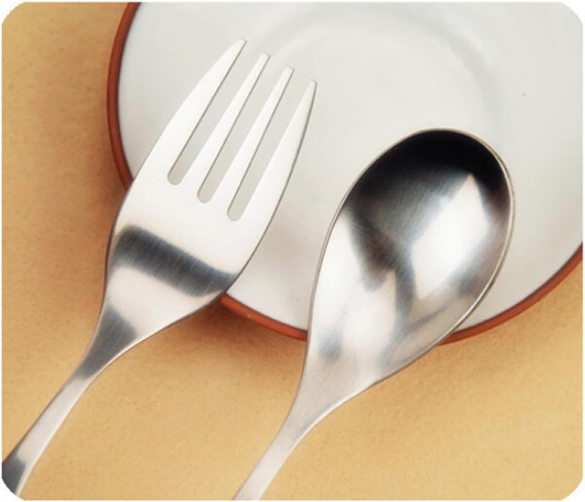 2 Piece Stainless Steel Spoon and Fork Set with Heart Handle
