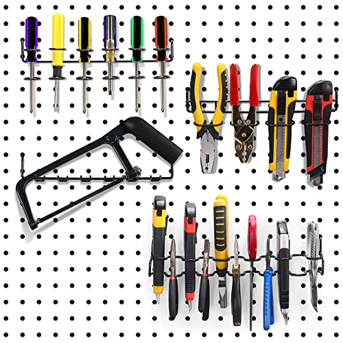 Shimeyao RI-SHIMEYAO-1126 4 Pcs Pegboard Screwdriver Holders Pegboard Accessories Peg Board Tool Utility Hooks Pliers Holder Rack Pegboard Tool Holder Organizer thumb #7