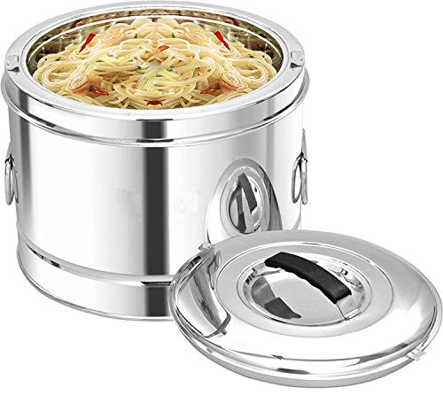 Kitchen Expert Steel Hot Pot & Serveware 20 L with Side Handle & Upper Handle (silver)