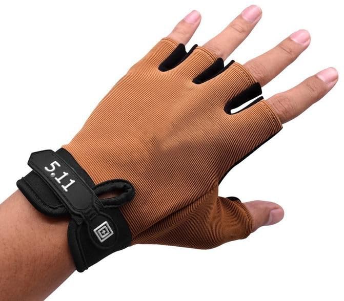 Image of Riding Printed Half Finger Gloves,Anti-Skid Silicone Gloves for Cycling Fitness Cycling Gloves (Brown, One Size)
