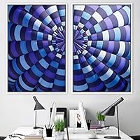 2 Piece Framed Canvas Wall Art Linear Patterns Canvas Prints Home Artwork Decoration for Living Room,Bedroom - 16