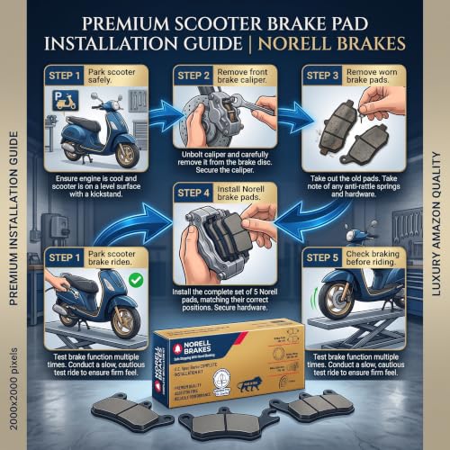 Image of NORELL 8906219820816 Front Disc Brake Pad Set (01 Set) Compatible with Yamaha Ray ZR & Yamaha Alpha | Premium Front Brake Pads Replacement | High Performance Disc Brake Pad Set