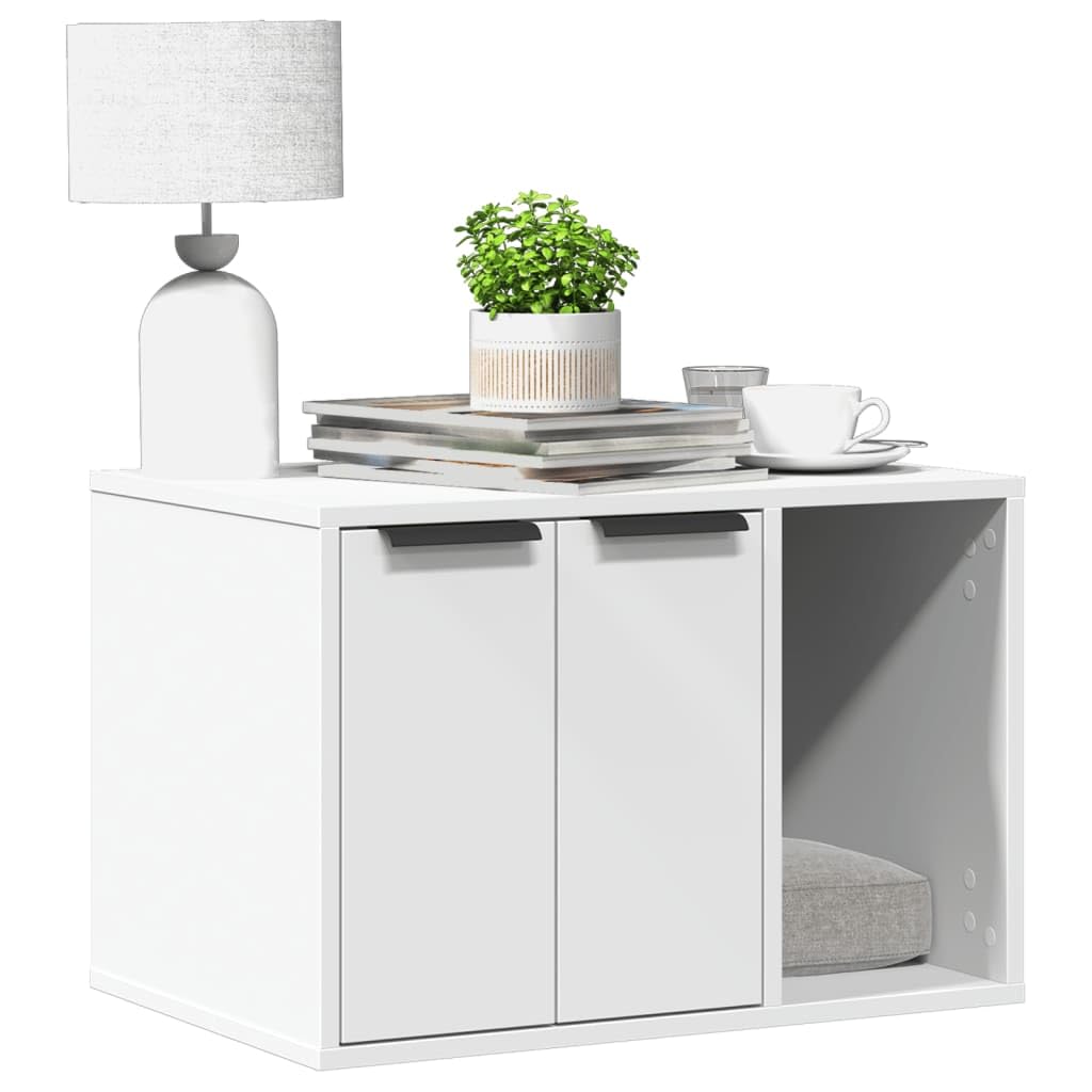 Genérico Mueble arenero para Gatos Madera ingeniería Blanco 60x40x40 cm,Producto para Mascotas y Animales,Productos para Mascotas,Productos para Gatos,Mobiliario para Gatos,857724