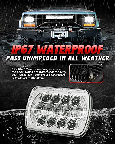 Image of LX-LIGHT 105W 1000% Bright Chorme H6054 5x7 7x6 Led Headlights DRL Anti-glare Hi /Low Sealed Beam Compatible with Jeep Wrangler YJ Cherokee XJ Trucks Ford Chevy etc