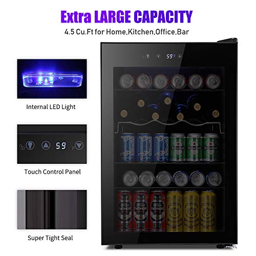 Kismile 4.5 Cu.ft Beverage Refrigerator and Cooler, 145 Can Mini Fridge