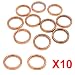 sourcing map 10Pcs 30mm Anillo Metálico Tono Cobre Junta de Silenciador Tubo...