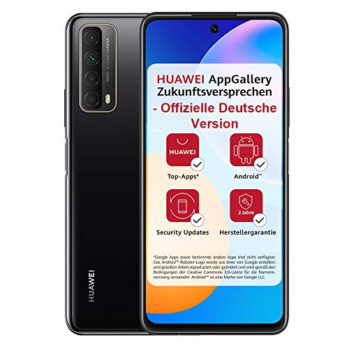 HUAWEI P smart 2021 Dual SIM Smartphone (16,94 cm - 6,67 Zoll, 128 GB interner Speicher, 4 GB RAM, Android 10 AOSP ohne Google Play Store, EMUI 10.1) midnight black + 5 EUR Amazon Gutschein
