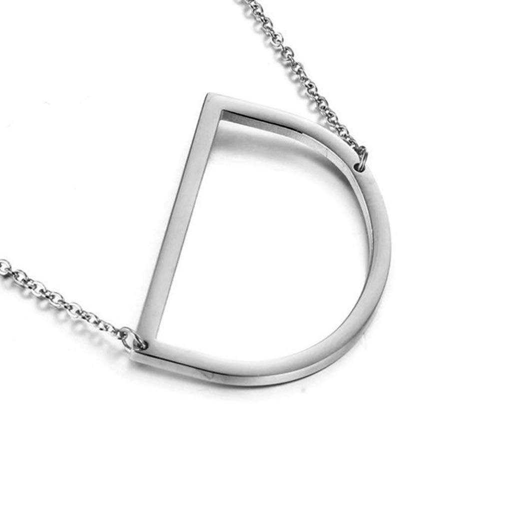 Collier Avec Initiales Latérales, Pendentif En Grandes Lettres 18K, Collier Tend - Foto 3