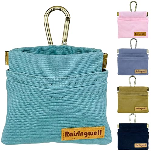 Raisingwell Dog Treat Pouch, Green Pocket Sized Pet Training Pouch, Cotton Fabric, Hand Free Dog...