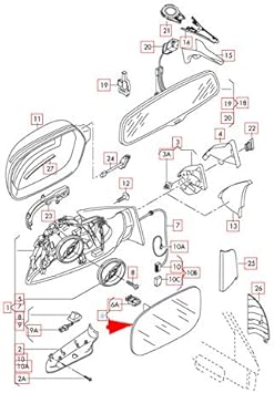 GTV INVESTMENT Q7 4L Front Door Mirror Glass 8R0857536E NEW ...