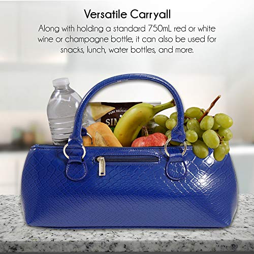 Image of Primeware Wine Clutch Bag Thermal Insulated Wine Carrier Tote Holds Red & White 750 ml Bottle Includes Portable Waiter-Style Corkscrew