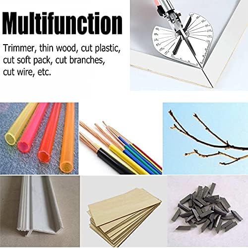 Multi Angle Miter Shear Cutter ,Miter Cutter 45 to 135 Degree Multi Angle Trim Cutter Adjustable Angle Scissors with 2 Spare Blades for Angular Cutting and Trimming of Softwood Plastic PVC