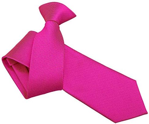 DQT Men Plain Solid Check Wedding Formal Casual Groom Best Man Office Security Easy to Wear Clip On Tie