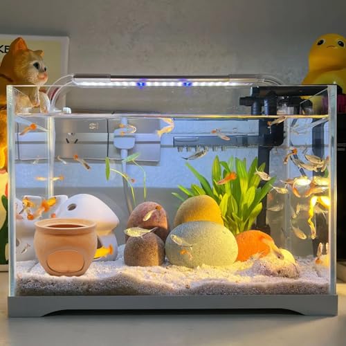 Image of Shrimp Aquarium Decorations Betta Fish Tank Accessories Decor Ceramic Tank Ornament Fish Shelter Cave Hideout for Cichlid Bonsai to Spawn