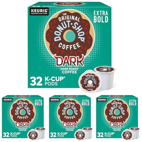 Image of The Original Donut Shop Dark, Keurig Single Serve K-Cup Pods, Dark Roast Coffee Pods, 32 Count (Pack of 4)