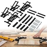 BeesMith 2 Pack 4 Way Pressure Clamps for Woodworking Panel Clamps in 4 Directions, No Dead Corners, Ideal for Bonding Tabletops, Shelves & Laminate Surfaces (2pc)
