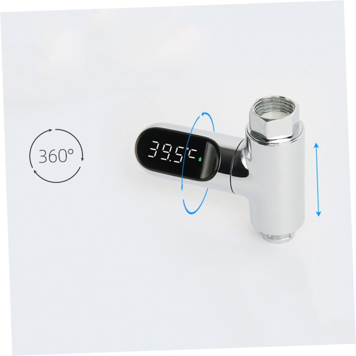 Mikinona Termómetro de Ducha para Ñiño Pantalla Led, Sensor de Alta Precisión y Rotación 360°, Rango de 5 85°c, Material Abs y Pc, Adecuado para Baño Seguro