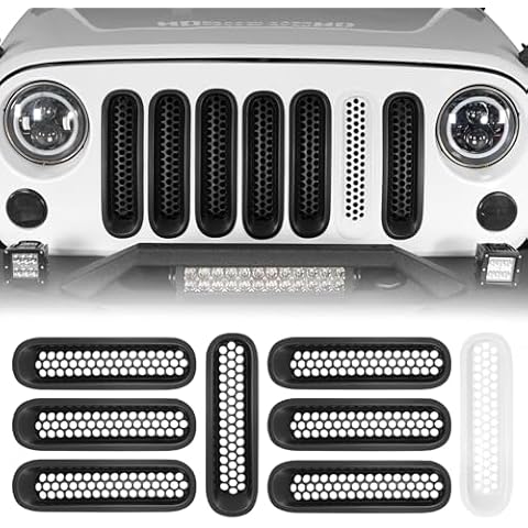 Hooke Road Mesh Grille Inserts for Jeep Wrangler JK Cover
