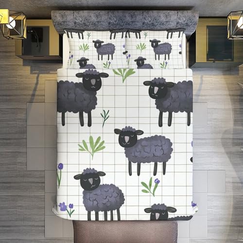 Parure de lit microfibre douce enfant Schafss fermeture éclair housse couette zippée