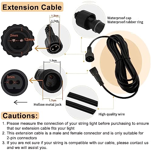Yowin Christmas Light Extension Cable 6M/19.8FT Fairy Light Extension Cable - Image 3