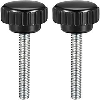 Tool parts M5x35mm Male Thread Round Knurled Clamping Knobs Grip Thumb Screw On Type 2pcs