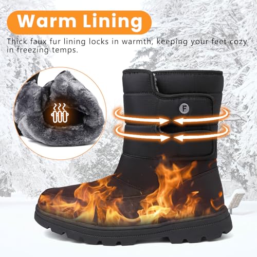 Mens Snow Boots Waterproof Womens Winter Boots Fur Lined Warm Lightweight Mid-Calf Casual Outdoor Cold Weather Shoes Unisex2