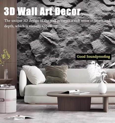 Pannello decorativo da parete 3D, pannelli acustici, grande rivestimento effetto roccia, per soggiorno o bagno, pannelli decorativi in PU con texture in pietra, 6 x 2,3 m