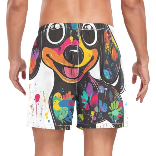 Bañador de secado rápido para hombre sin rozaduras con estampado de teckel 2