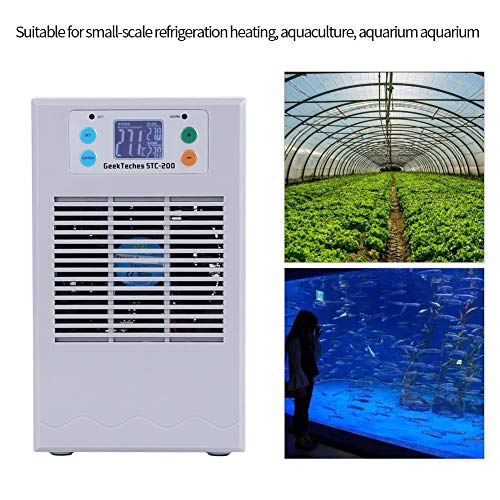 Yosooo Aquarium Thermostat, 100-240V Digital Fish Tank Water Cooling Heating Machine Fish Tank Chiller Heater for Small-Scale Refrigeration Heating Aquaculture(STC-200 35L)