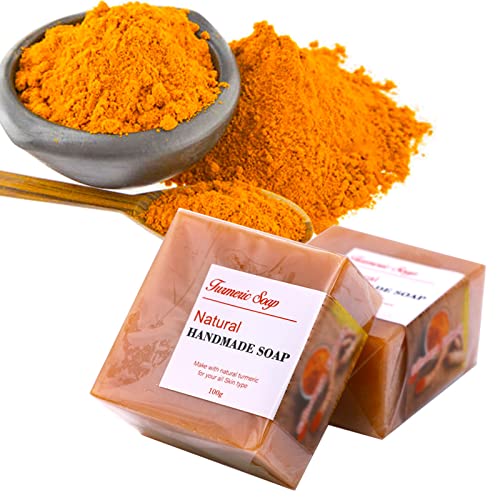 Wsiruyi Turmeric Botanical Bath Soap Bar,100G Handmade Ginger Essential Oils Soap Gift For Men & Women,Natural Ingredients,Face Body Moisturizing Artisanal Soap With Blistering Net #TOP12