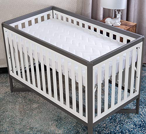 Image of Waterguard Quilted Cotton Mattress Pad - Crib Size - Soft, Comfortable, and Fluffy Mattress Pad - Waterproof Mattress Protector Stretched 7 inch for Snug Fit on Regular Sized Mattress.