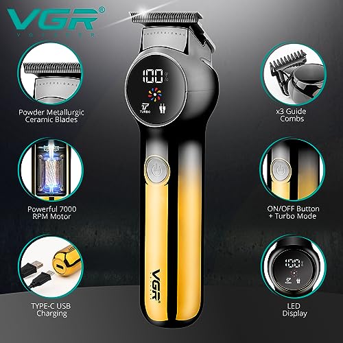 VGR Beard Trimmer Men - Electric Rechargeable - Ceramic Blades - USB - 180 Min Battery - 7000 RPM - Cordless Hair Clippers - Grooming Kit - Face Facial Shaver Razor - Stubble - Sideburn - Moustache VGR Beard Trimmer Men - Electric Rechargeable - Ceramic Blades - USB - 180 Min Battery - 7000 RPM - Cordless Hair Clippers - Grooming Kit - Face Facial Shaver Razor - Stubble - Sideburn - Moustache