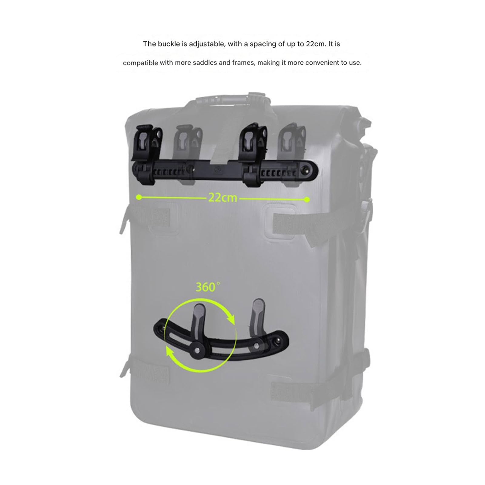 Borsa da manubrio in tessuto resistente Attacca rapidamente la borsa per borse laterali per biciclette capacità per spostamenti quotidiani e ciclismo notturno
