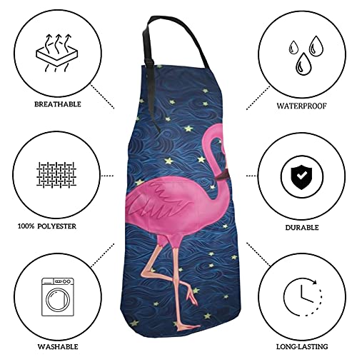 Gocerktr Cute Beautiful Pink Flamingo Bib Apron With Adjustable Neck For Men Women,Suitable For Home Kitchen Cooking Waitress Chef Grill Bistro Apron #TOP5