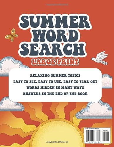 Summer Word Search Large Print: Books For Seniors, Adults, Or Teens, 100 Challenging Puzzle And Fun Brain Games For Cognitive Memory Development, Relaxation, Or Focus #TOP1