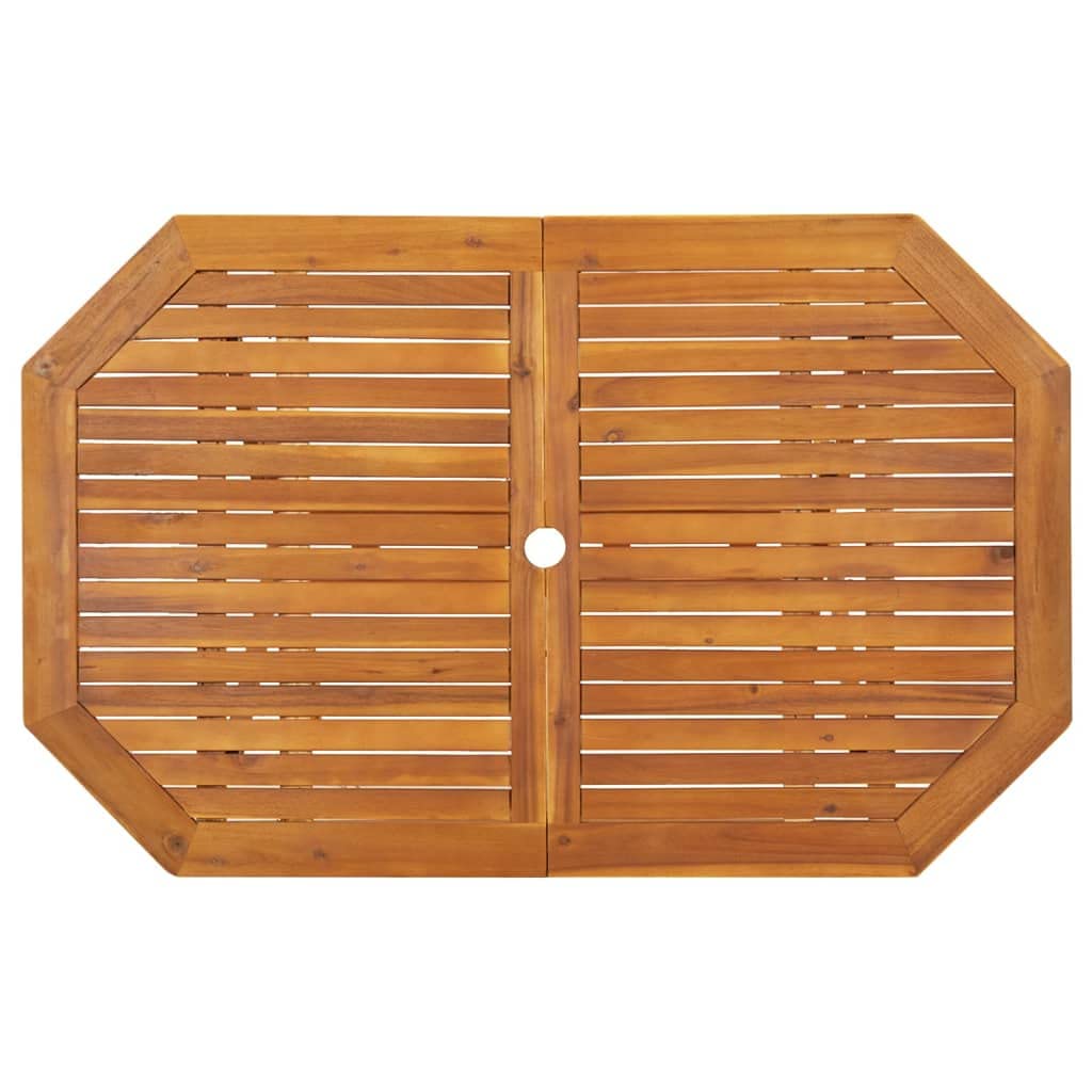 IKAYAA Mesa y 4 Sillas Plegables de Madera Acacia Comedor Jardin Juego de Comedor Patio Terraza Balcón Conjunto Jardín Exterior de Madera