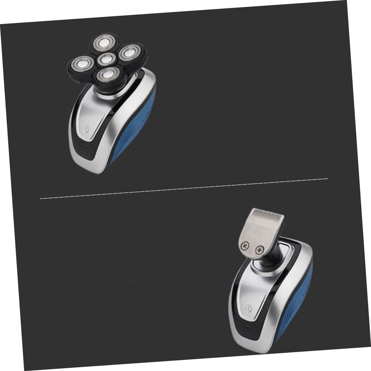 GANAZONO Rasoio Elettrico per Uomo 5 Testine Fluttuanti 4d, Ipx6, Rasoio da Barba e Chioma USB Ricaricabile, Design in Abs e Pulizia Acqua