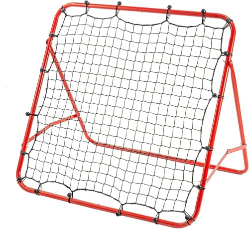 Rebound Netz 100×100 cm, verstellbare Rückprallwand (5 Winkel), faltbar & tragbar, Stabiler Stahlrahmen (rot) – Trainingshilfe für Kinder & Jugendliche im Fußballtraining Rebound Netz 100×100 cm, verstellbare Rückprallwand (5 Winkel), faltbar & tragbar, Stabiler Stahlrahmen (rot) – Trainingshilfe für Kinder & Jugendliche im Fußballtraining