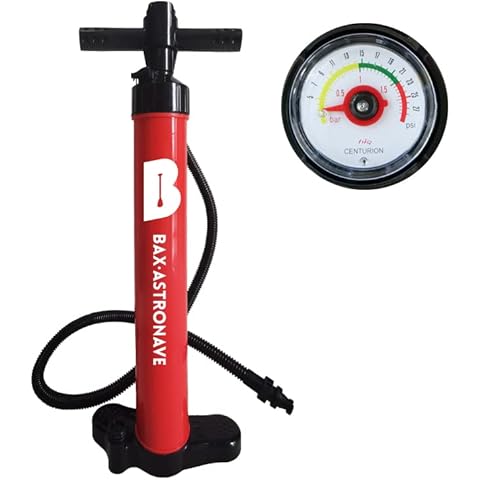 BAX ASTRONAVE Dual Action Hand Pump High Pressure SUP Pump for Inflatable Stand up Paddle Board (red) Cover