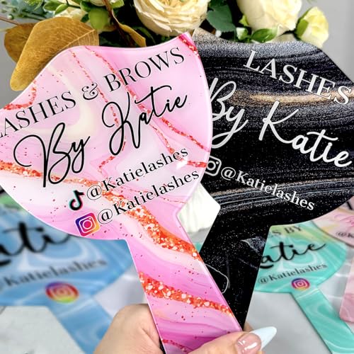 ubjva Custom Eyelash Technician Photo Prop Personalised Acrylic Handheld Mirror for Social Media Tech Supplies Lash Room