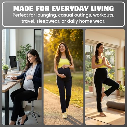 Image of LENAM Women's Relaxed Fit Maternity Pants