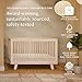 Babyletto Hudson 3-in-1 Convertible Baby Crib - GREENGUARD Gold Certified - Convertible Crib to Toddler Bed and Daybed - Baby Bed with 4 Adjustable Heights - Wooden Crib - Washed Natural