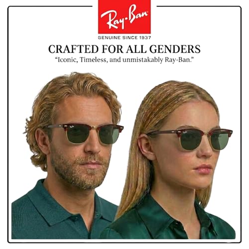 Image of Ray-Ban RB3016F CLUBMASTER CLASSIC LOW BRIDGE FIT Square Shape Sunglasses for Men & Women with Official RayBan Eyewear Kit