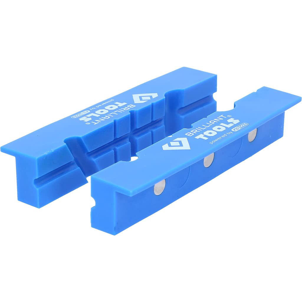 BRILLIANT TOOLSBT156940 Schraubstock-Schonbacken mit Nuten, 2-TLG, Kunststoff [Powered by KS Tools] Vice Jaws with Grooves, 2 Pieces, Plastic, 1