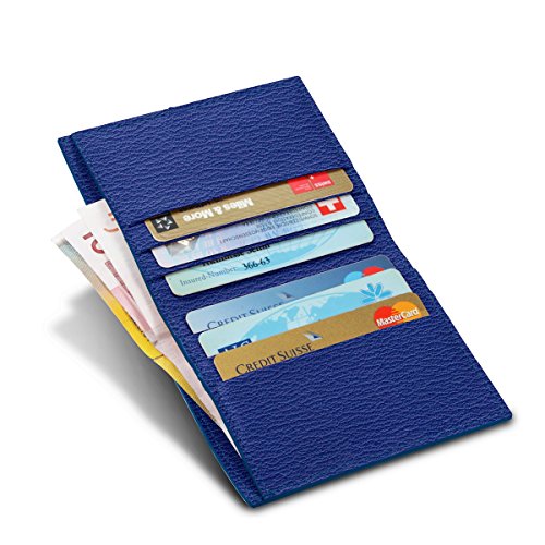 Lucrin - Portafoglio compatto - Blu Azzuro - Pelle di Capra