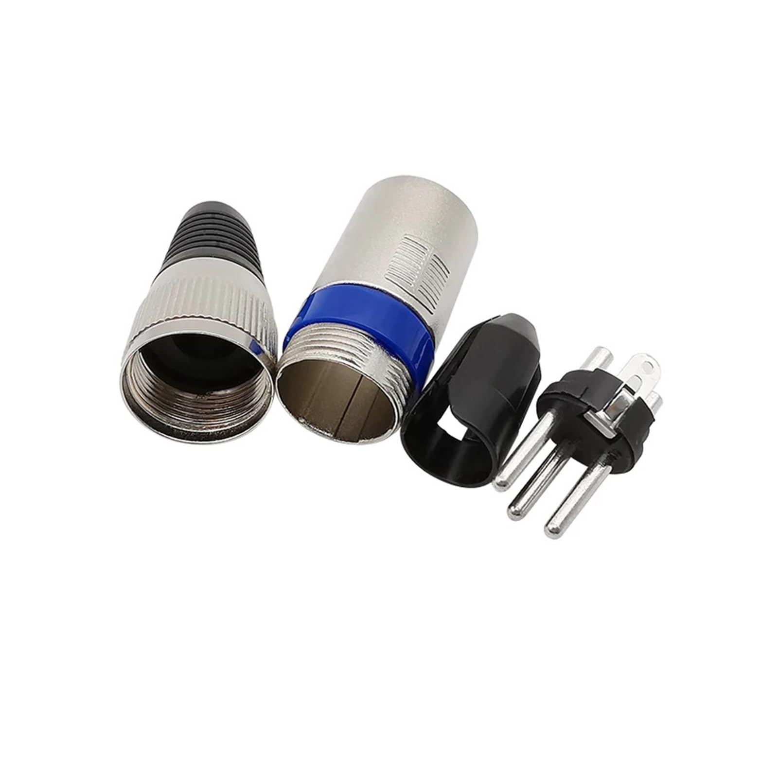 Connettore for microfono a 3 pin da 2/5/10 pezzi, spina jack maschio femmina con alloggiamento in nichel, contatti in argento for la connessione del cavo del microfono(XLR Blue Male,10Pcs)