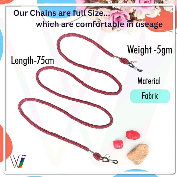 Image of Unisex Spec Holder Hook & Loop Anit Slip Eyewear Lanyard Fabric Strap Chain