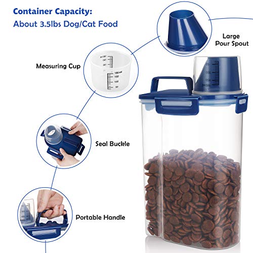 Kytely Upgraded Small Dog Food Storage Container, Airtight Cat Food Storage Container with Measuring Cup, Pet Food… - Image 4